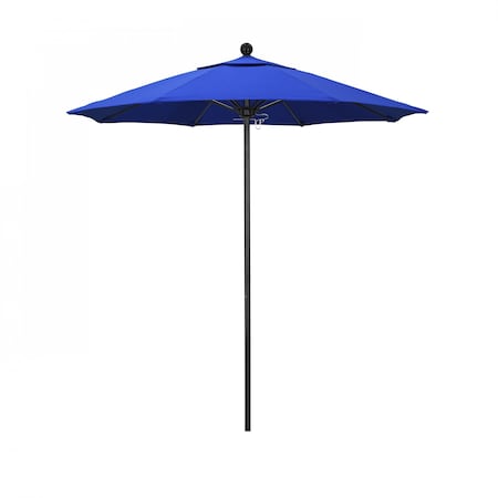 California Umbrella 7.5' Black Aluminum Market Patio Umbrella, Sunbrella Pacific Blue 194061334256
